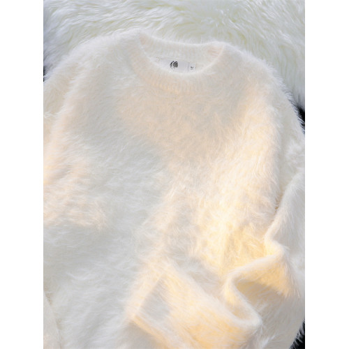 秋冬季純色保暖內搭針織衫男日系潮牌復古寬松軟糯毛茸茸圓領毛衣 秋冬季純色保暖內搭針織衫男日系潮牌復古寬松軟糯毛茸茸圓領毛衣