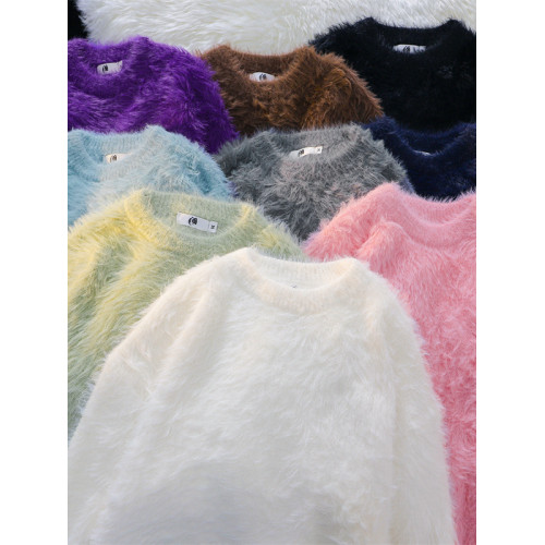 秋冬季純色保暖內搭針織衫男日系潮牌復古寬松軟糯毛茸茸圓領毛衣 秋冬季純色保暖內搭針織衫男日系潮牌復古寬松軟糯毛茸茸圓領毛衣