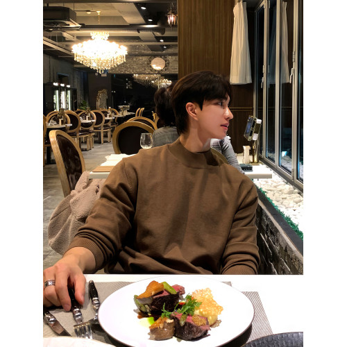 長袖半高領針織衫男春秋韓版高級感復古美拉德內搭毛衣打底衫線衣