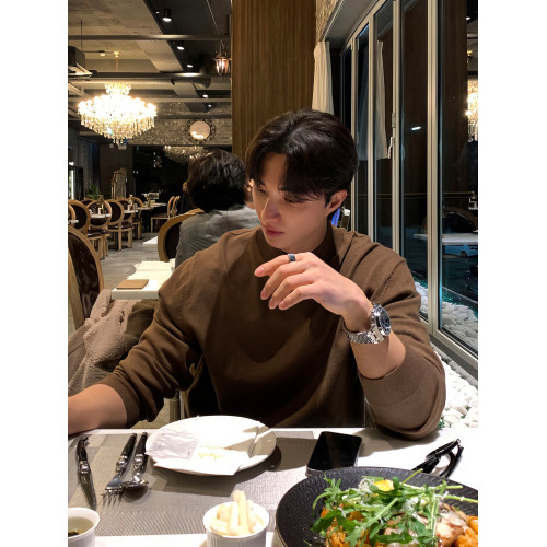 長袖半高領針織衫男春秋韓版高級感復古美拉德內搭毛衣打底衫線衣