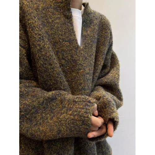 特大碼300斤復古休閒毛衣男裝春秋季慵懶風針織衫V領線衣寬松外套