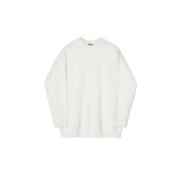 MRCYC水貂毛慵嬾針織衫男秋冬韓系寬鬆純色上衣軟糯圓領加厚毛衣