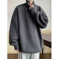 高領毛衣男款冬季加厚針織衫上衣青少年寬松內搭打底男士冬裝線衣