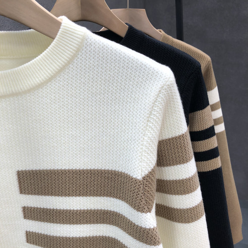 簡約百搭圓領毛衣男內搭針織衫2024秋冬季新款男士加厚打底衫上衣 簡約百搭圓領毛衣男內搭針織衫2024秋冬季新款男士加厚打底衫上衣