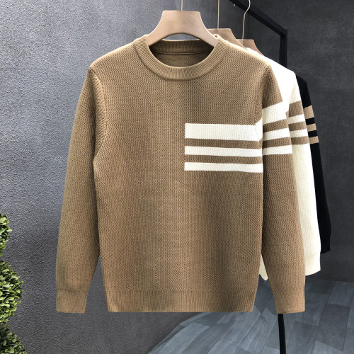 簡約百搭圓領毛衣男內搭針織衫2024秋冬季新款男士加厚打底衫上衣 簡約百搭圓領毛衣男內搭針織衫2024秋冬季新款男士加厚打底衫上衣