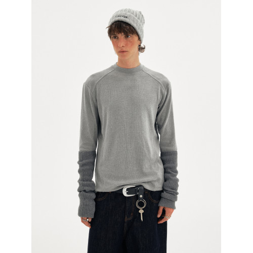 MADWITCH簡約高級感長袖圓領針織衫男女通勤休閒基礎款打底衫毛衣