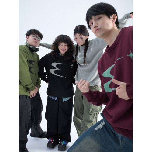 Mentmate 秋冬原創設計多色百搭圓領毛衣 男女情侶寬松休閒針織衫