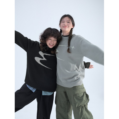 Mentmate 秋冬原創設計多色百搭圓領毛衣 男女情侶寬松休閒針織衫