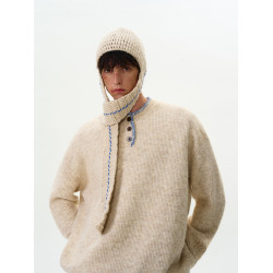 MADWITCH新款復古氛圍感針織衫男女美式小衆設計感亨利領慵懶毛衣