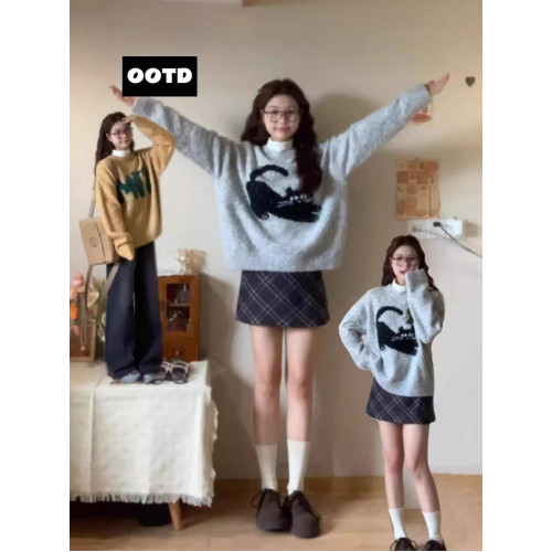 軟糯奶呼呼毛衣女秋冬季韓系寬松外穿慵懶風小個子加厚針織衫上衣 軟糯奶呼呼毛衣女秋冬季韓系寬松外穿慵懶風小個子加厚針織衫上衣