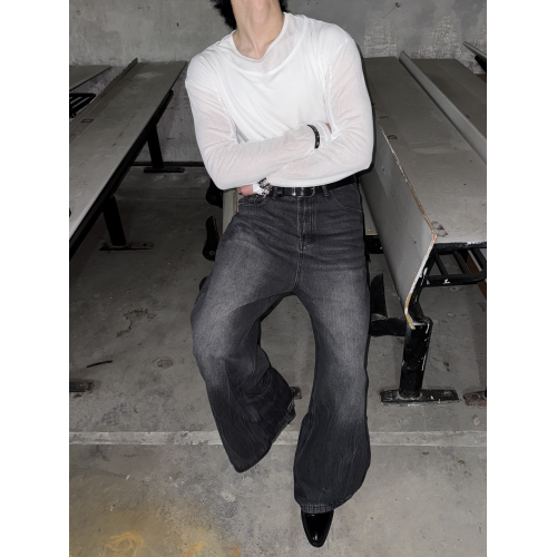 Borrowed Project 輕透空氣混紗雙層圓領打底衫曡穿假倆件長袖T恤