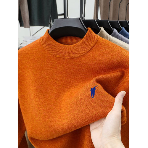 保羅秋冬季新款男士羊毛衫半高領加厚長袖針織衫羊絨套頭打底毛衣