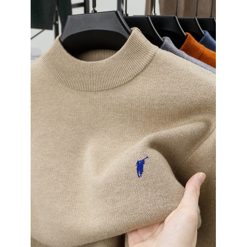 保羅秋冬季新款男士羊毛衫半高領加厚長袖針織衫羊絨套頭打底毛衣