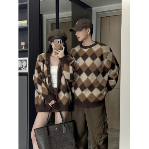 情侶裝秋冬季2025新款超火寬松毛衣男女高級感慵懶風針織衫外套潮