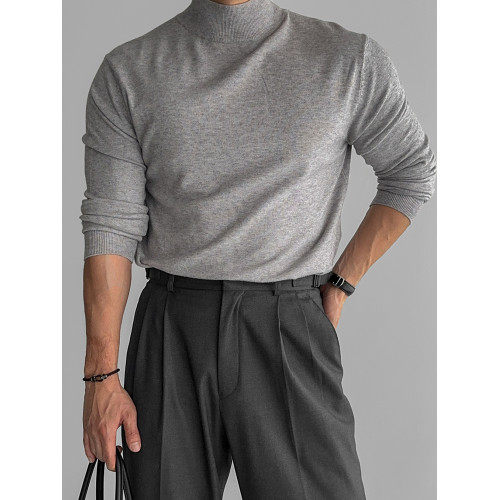 Primas 內搭界好手 半高領針織衫男秋冬純色毛衣打底衫上衣東大門