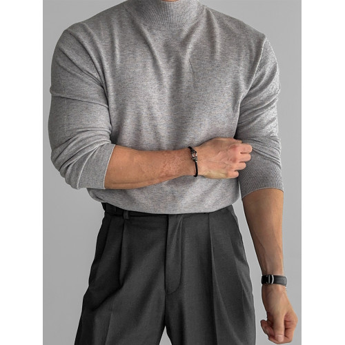 Primas 內搭界好手 半高領針織衫男秋冬純色毛衣打底衫上衣東大門