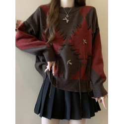 紅色正肩針織衫毛衣女款2025新款秋冬大碼胖mm巨好看聖誕穿搭上衣