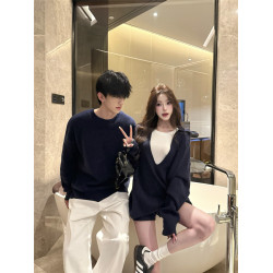 情侶裝秋冬季2025新款超火寬松毛衣男女高級感慵懶風針織衫外套潮