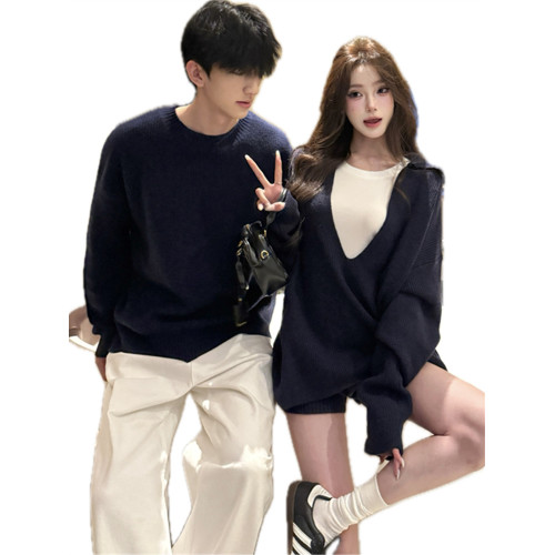 情侶裝秋冬季2025新款超火寬松毛衣男女高級感慵懶風針織衫外套潮
