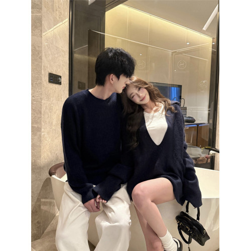 情侶裝秋冬季2025新款超火寬松毛衣男女高級感慵懶風針織衫外套潮