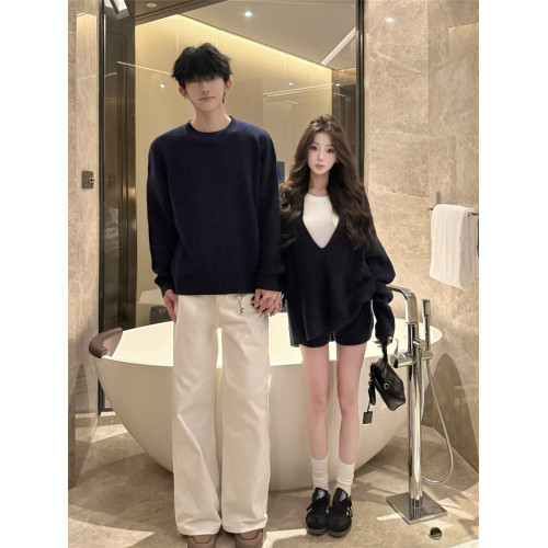 情侶裝秋冬季2025新款超火寬松毛衣男女高級感慵懶風針織衫外套潮