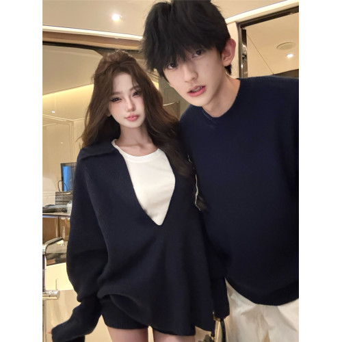 情侶裝秋冬季2025新款超火寬松毛衣男女高級感慵懶風針織衫外套潮