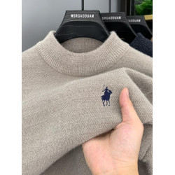 【一體絨】加絨加厚男士毛衣新款男裝半高領潮冬季保暖針織打底衫