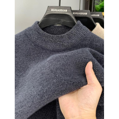 【一體絨】加絨加厚男士毛衣新款男裝半高領潮冬季保暖針織打底衫