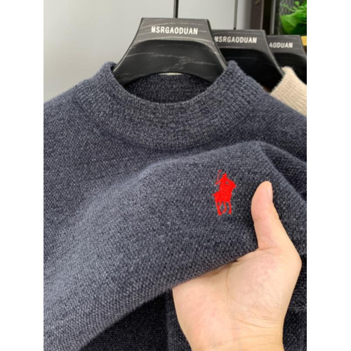 【一體絨】加絨加厚男士毛衣新款男裝半高領潮冬季保暖針織打底衫