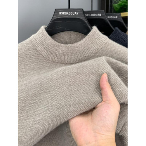 【一體絨】加絨加厚男士毛衣新款男裝半高領潮冬季保暖針織打底衫