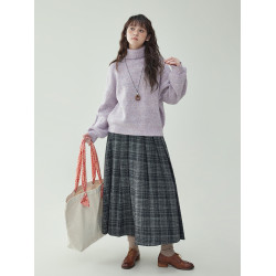 「北島AMUU原創」韓系高領燈籠袖彩點加厚羊毛毛衣女冬季長袖上衣