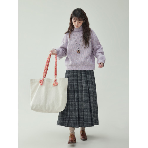 「北島AMUU原創」韓系高領燈籠袖彩點加厚羊毛毛衣女冬季長袖上衣