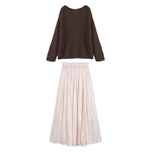 圓領短款軟糯棕色復古毛衣女款2024新款早秋小個子慵懶風穿搭上衣