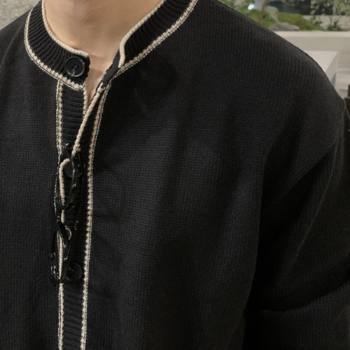 針織開衫男秋季高級感毛衣外套輕熟風百搭帥氣修身翻領外穿毛線衣