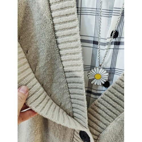 秋冬季新款開衫毛衣外套男設計感小衆韓系V領針織衫男寬松慵懶風