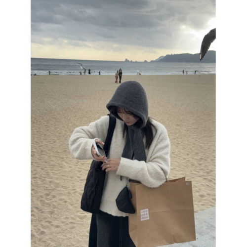 韓系南瓜色復古套頭毛衣女2025冬季加厚寬松慵懶風針織衫外穿上衣 韓系南瓜色復古套頭毛衣女2025冬季加厚寬松慵懶風針織衫外穿上衣