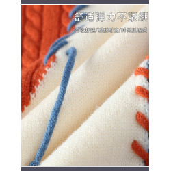 WASSUP ISSUE美式拼接撞色毛衣男士秋冬季加絨保暖慵懶風針織衫男