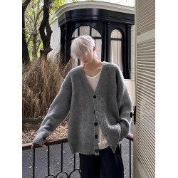 cleanfit開衫毛衣男款寬松慵懶高級感痞帥針織外套韓系氛圍感穿搭