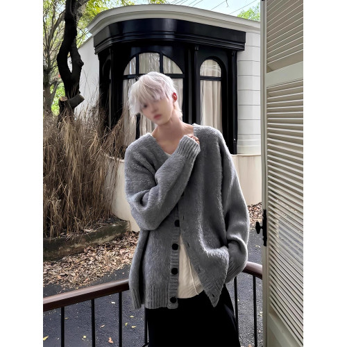 cleanfit開衫毛衣男款寬松慵懶高級感痞帥針織外套韓系氛圍感穿搭