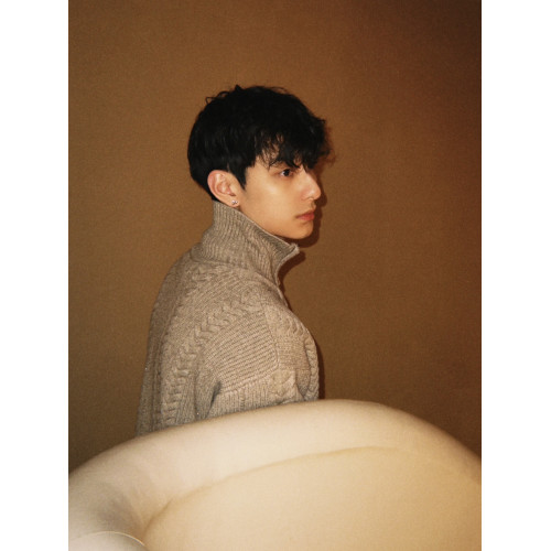 美式復古麥穗絞花拉鍊立領毛衣男冬季保暖休閒百搭花型肌理針織衫