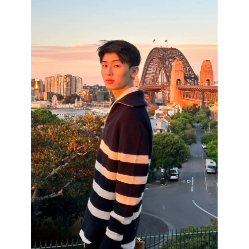 黑白撞色條紋毛衣男秋冬日系復古半拉鍊立領毛線衣高級感針織外套