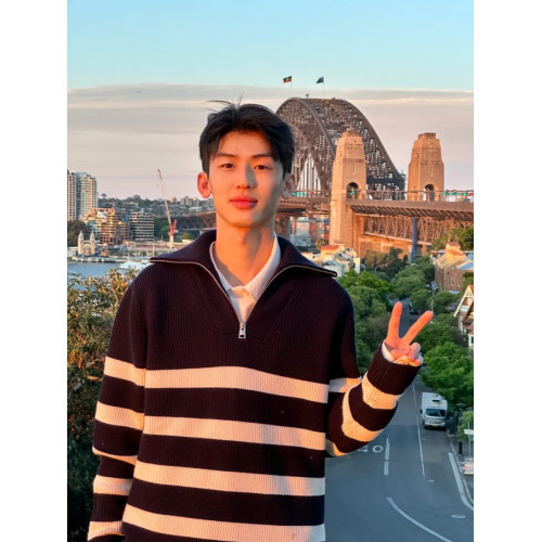 黑白撞色條紋毛衣男秋冬日系復古半拉鍊立領毛線衣高級感針織外套