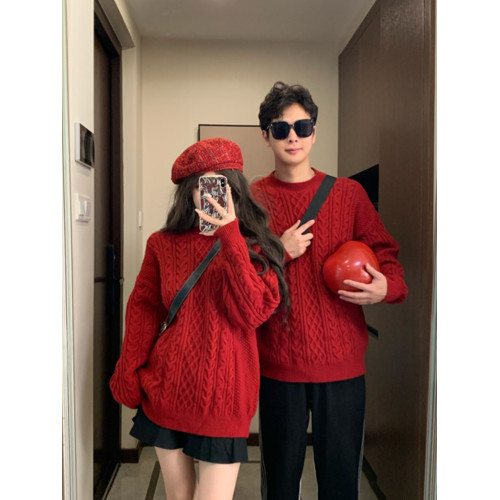 情侶裝秋冬季2025新款ins超火寬松毛衣男女高級感慵懶風針織衫潮