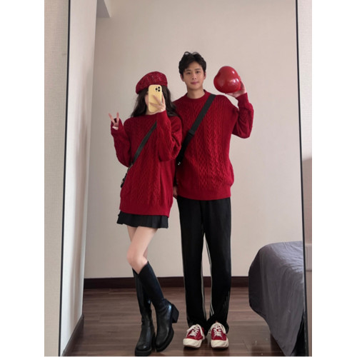 情侶裝秋冬季2025新款ins超火寬松毛衣男女高級感慵懶風針織衫潮