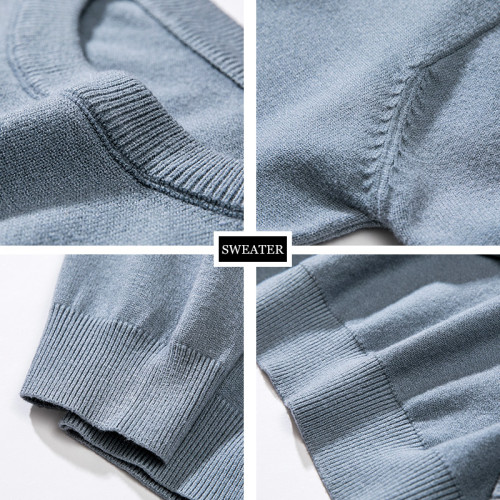 WOODSOON毛衣春季韓版純色套頭針織衫男潮流秋冬毛線衣圓領打底衫