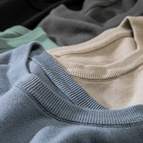 WOODSOON毛衣春季韓版純色套頭針織衫男潮流秋冬毛線衣圓領打底衫