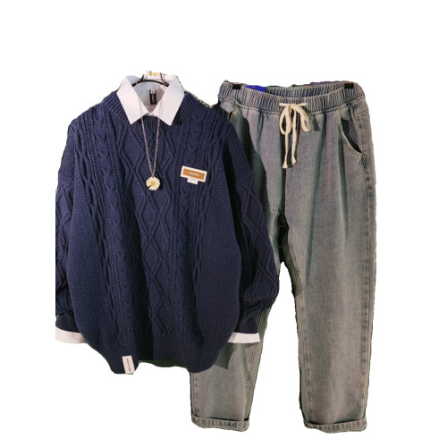 日系復古vintage毛衣男秋冬寬松慵懶加厚麻花針織衫潮牌線衣外套 日系復古vintage毛衣男秋冬寬松慵懶加厚麻花針織衫潮牌線衣外套