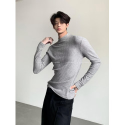 ACE'小衆設計感簡約純色半高領打底針織衫秋冬修身內搭保暖毛衣男