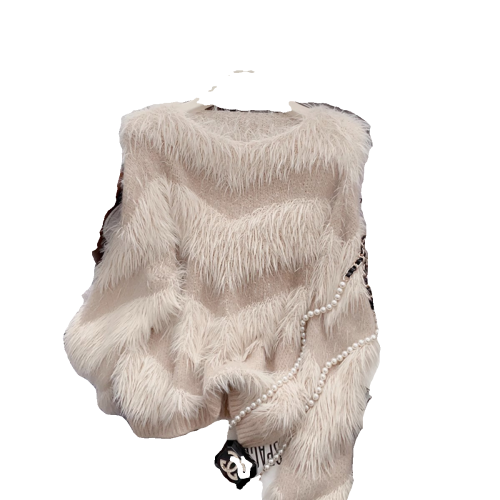 高級感水貂絨毛衣女秋冬加厚保暖溫柔風軟糯流蘇針織衫內搭上衣潮