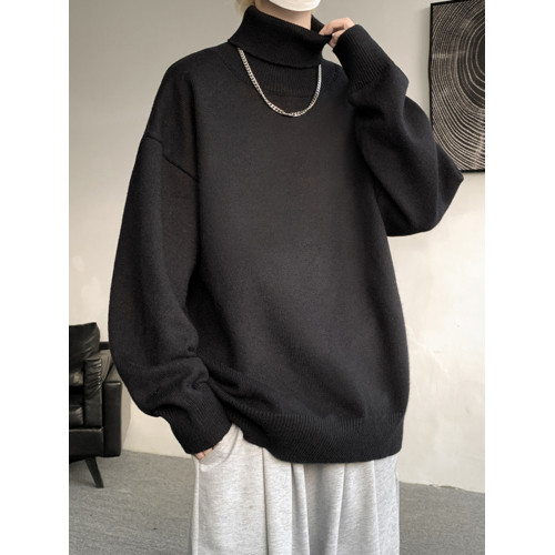 港風cleanfit可翻高領毛衣男冬季加厚特大碼冬裝內搭打底衫上衣冬